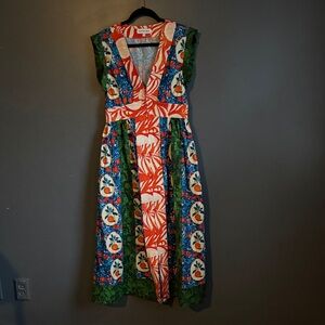 Hunter Bell Vibrant Orange and Blue Maxi Dress